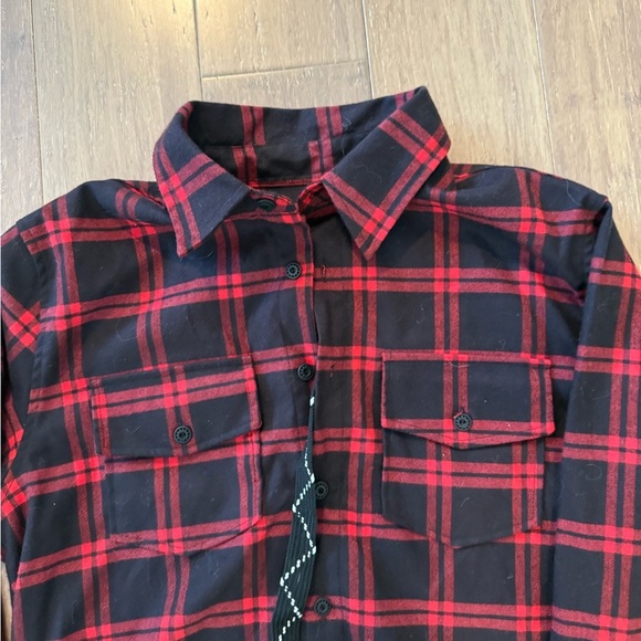 Off-White Red and Black Flannel Large - Picture 4 of 6